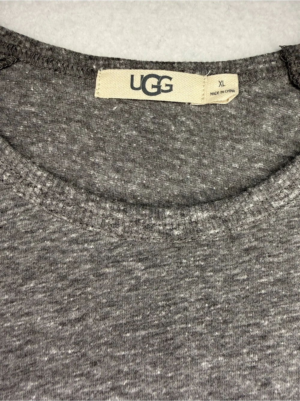 UGG Pajama Soft Sleepwear Mens XL Long Sleeve Heather Gray Pullover Shirt EUC